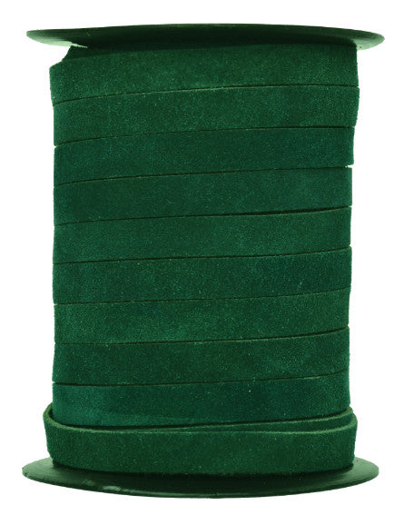 Green Turquoise Flat Suede Leather Cord 10mm