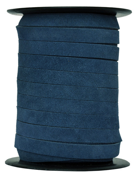 Royal Blue Flat Suede Leather Cord 10mm