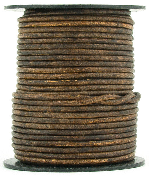Brown Antique Round Leather Cord 1mm