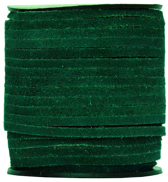 Green Turquoise -Flat Suede Leather Cord 3mm