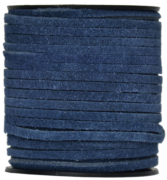 Royal Blue -Flat Suede Leather Cord 3mm