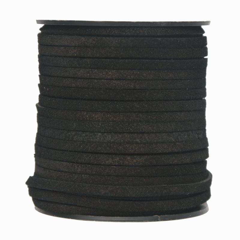 Black-Flat Suede Leather Cord 3mm