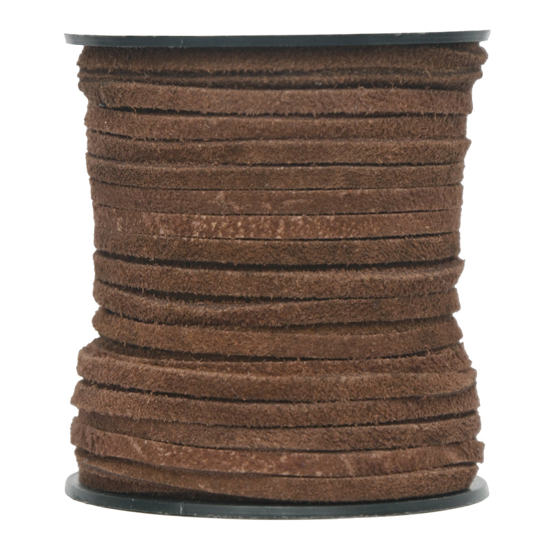 Brown -Flat Suede Leather Cord 3mm