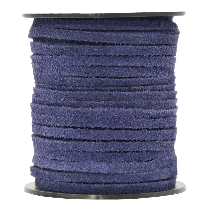 Navy Blue -Flat Suede Leather Cord 3mm