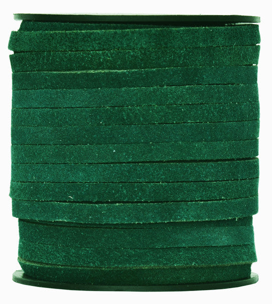 Green Turquoise Flat Suede Leather Cord 5mm