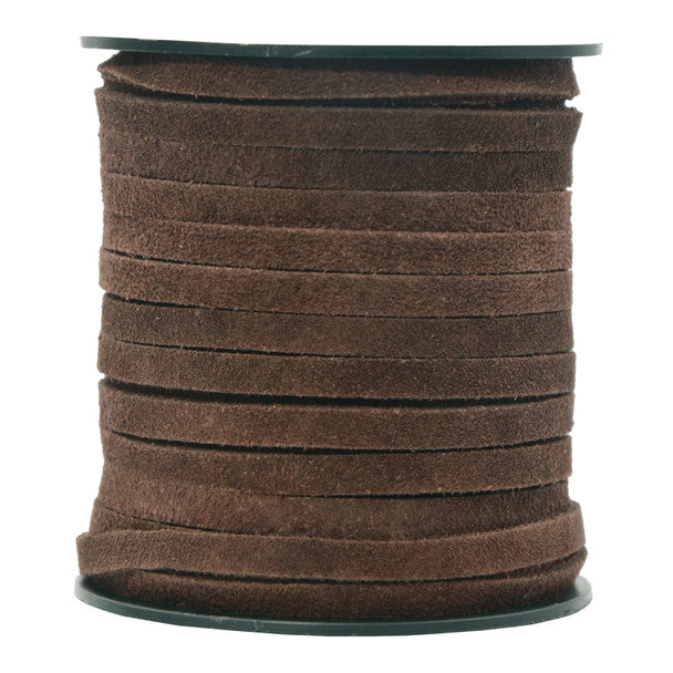 Brown -Flat Suede Leather Cord 5mm