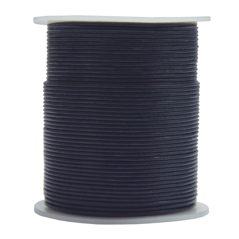 Navy Blue Round Leather Cord 1mm