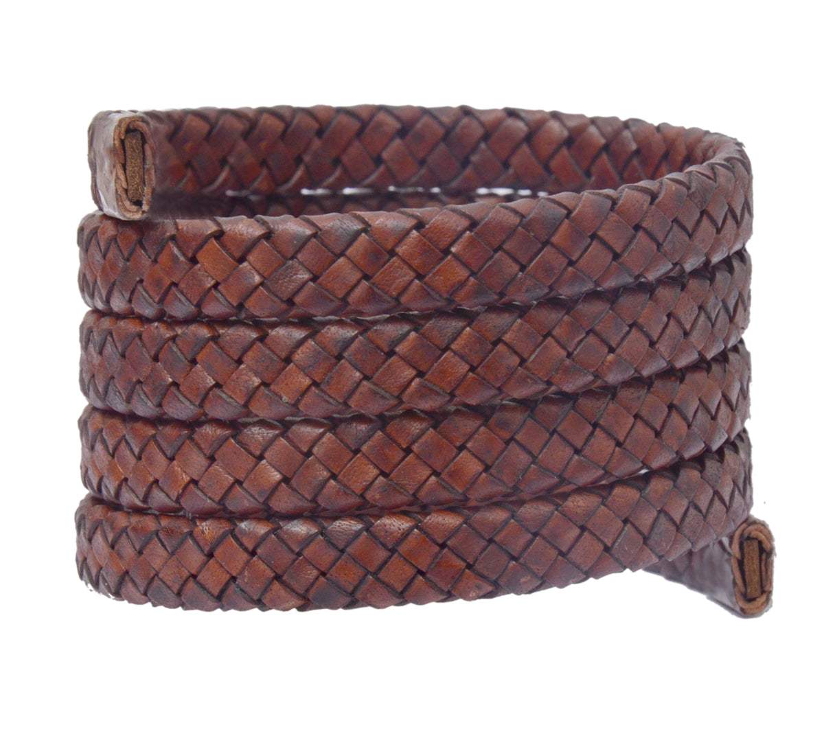 Cherry Brown Flat Braided Bracelet Leather Cord 10mm 1 Meter