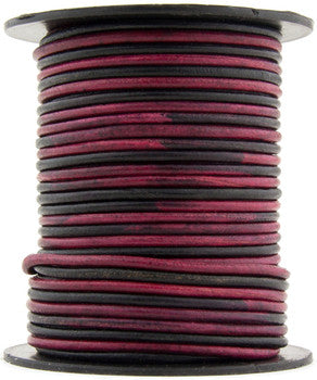 Artistic Pink Round Leather Cord 2mm