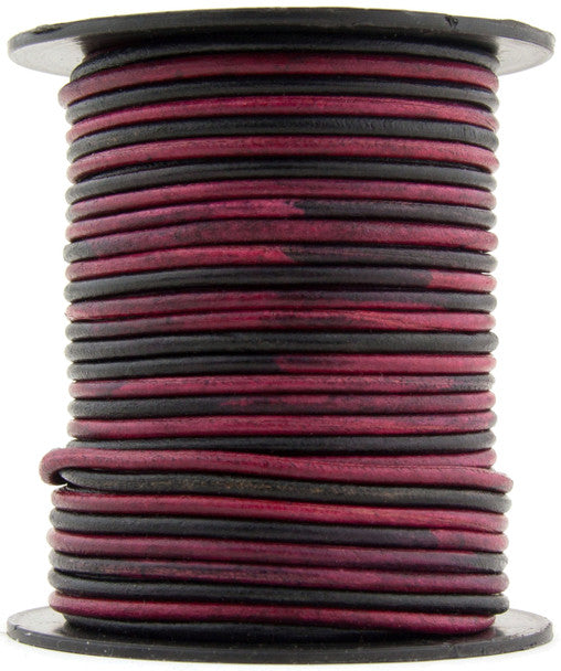 Artistic Pink Round Leather Cord 1mm