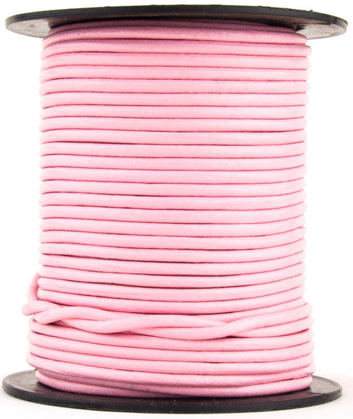 Baby Pink Round Leather Cord 1.5mm