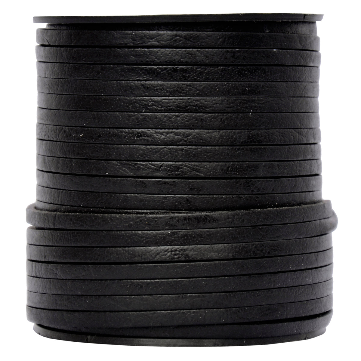Black Natural Flat Leather Cord 3mm x 2mm