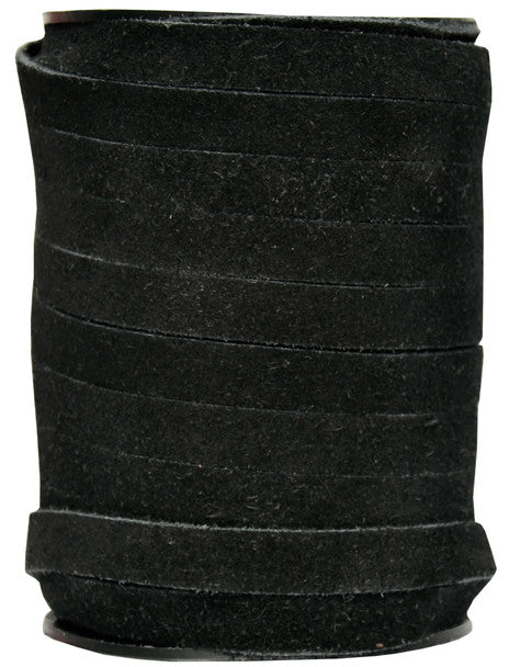 Black-Flat Suede Leather Cord 10mm