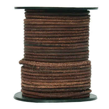 Round Suede Leather Cords- 1.5mm -Brown Mahogany