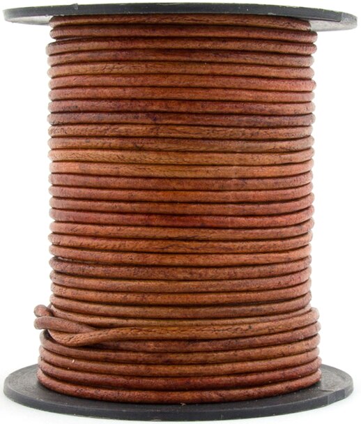 Brown Rust Round Leather Cord 1mm