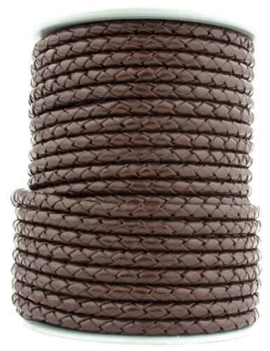 Dark Brown Round Bolo Braided Leather Cord 3mm