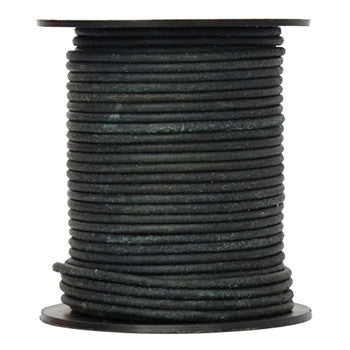 Round Suede Leather Cords- 1.5mm -Dark Green
