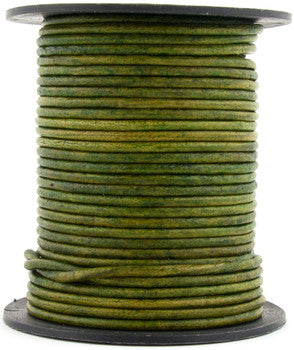 Green Moss Round Leather Cord 1.5mm