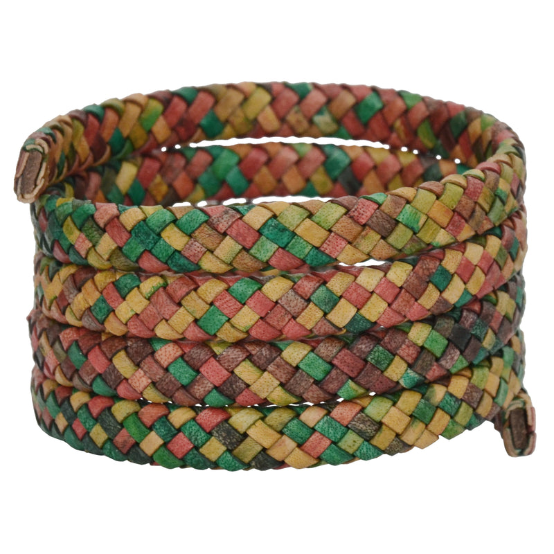 Gypsy Kinte Flat Braided Bracelet Leather Cord 10mm 1 Meter