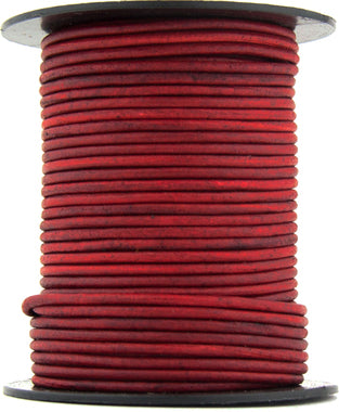Hot Pink Natural Round Leather Cord 1mm
