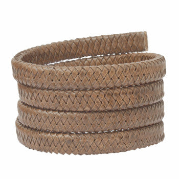 Antique Brown Flat Braided Bracelet Leather Cord 11.5mm 1 meter