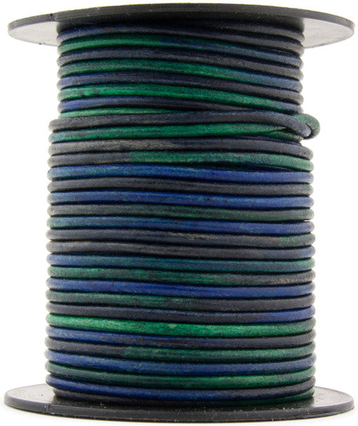 Kinte Blue Round Leather Cord 2mm