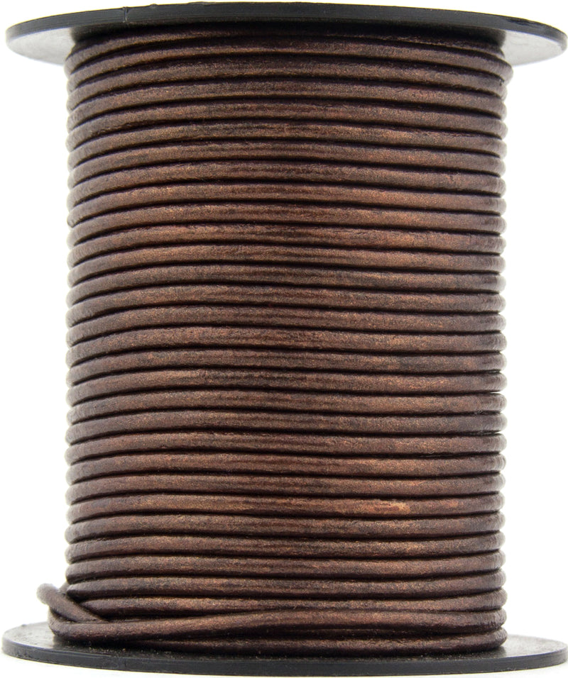 Brown metallic Round Leather Cord 1.5mm