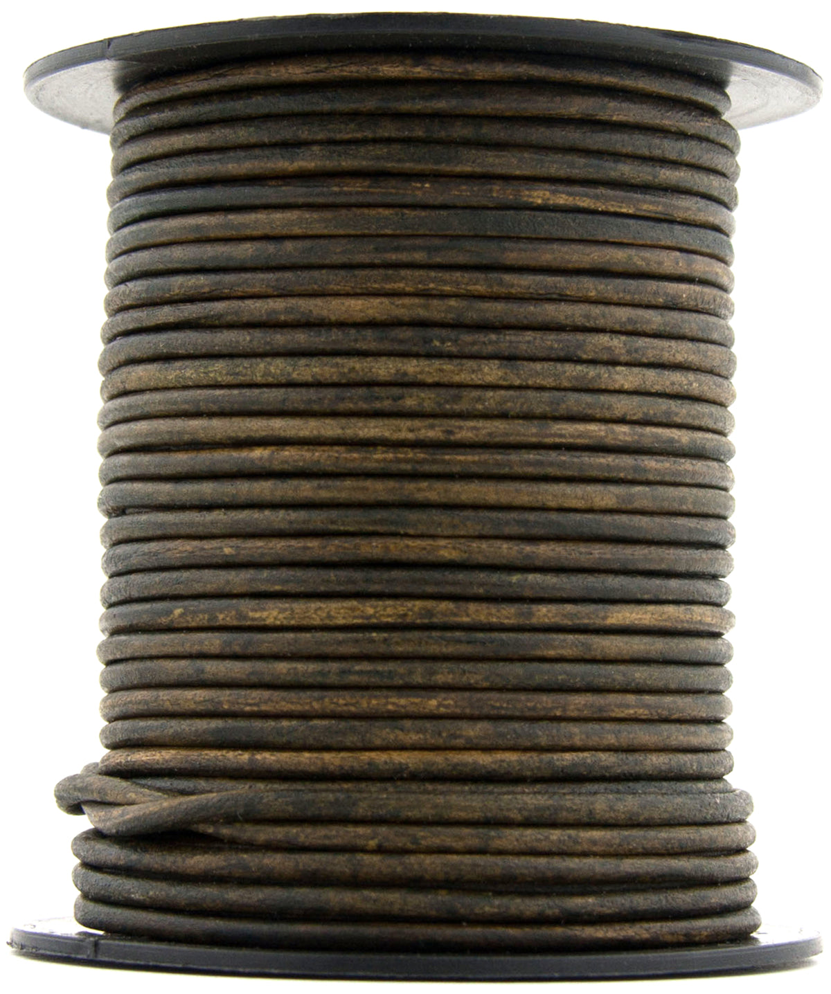 Green Military Distressed Round Leather Cord 1mm