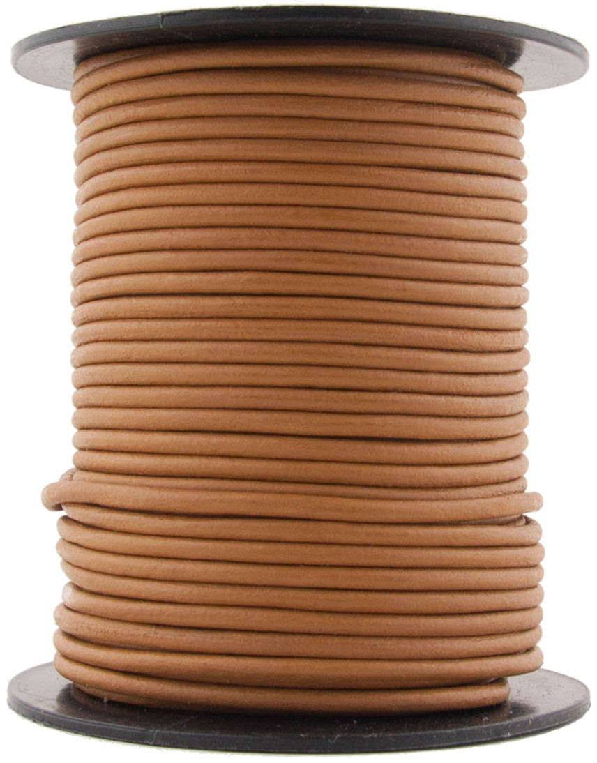 Mustard Natural Round Leather Cord 1mm