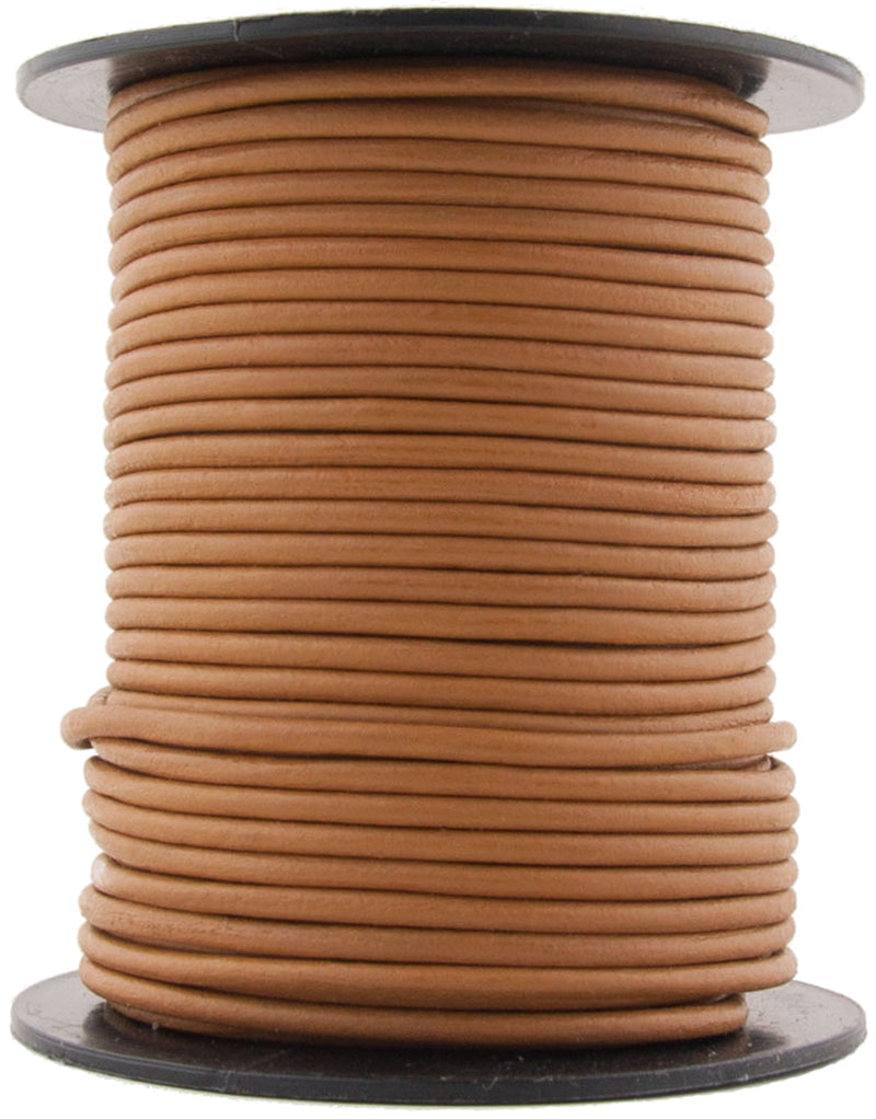 Mustard Natural Round Leather Cord 1mm