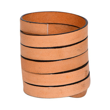 Natural Tan Flat Leather Cord With Black Edge 10mm x 2mm- 1 meter