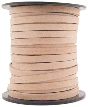 Natural Flat Leather Cord 5mm x 1mm