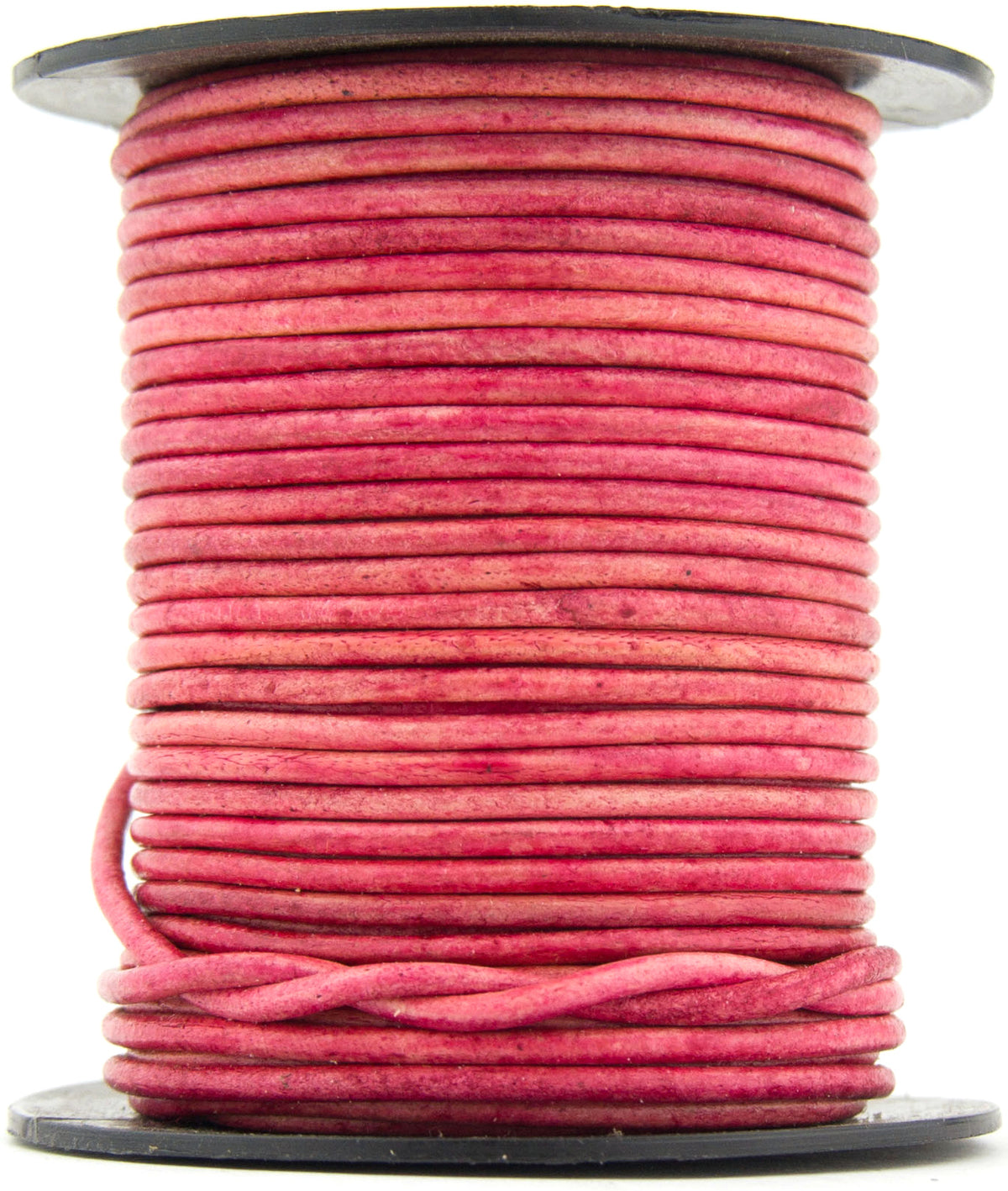 Pink Natural Round Leather Cord 1mm