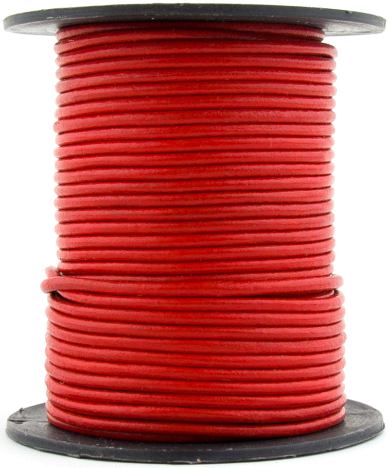 Red Round Leather Cord 1.5mm
