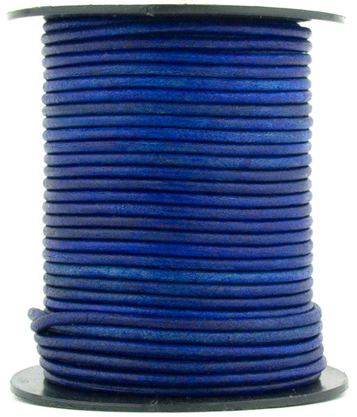 Royal Blue Natural Round Leather Cord 1.5mm