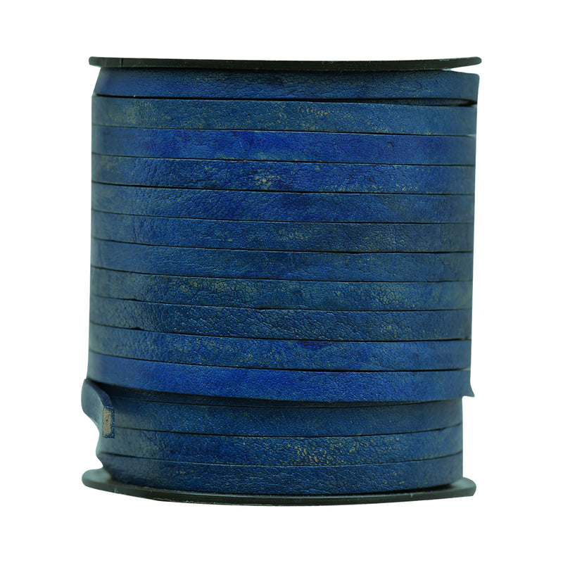 Royal Blue Flat Leather Cord 5mm x 2mm
