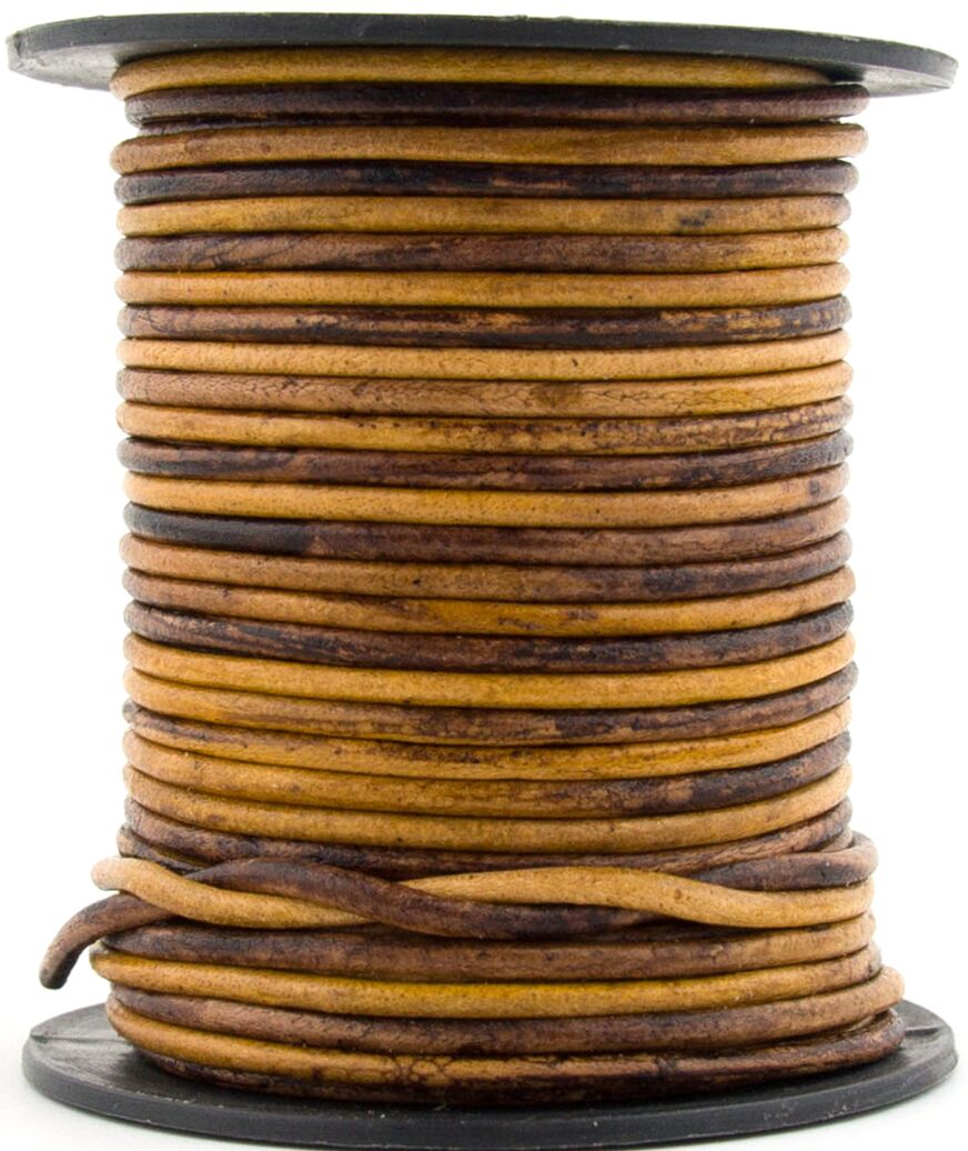 Sunset Brown Round Leather Cord 1mm