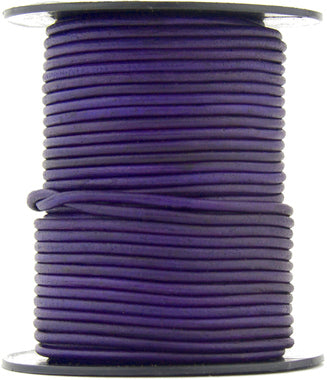 Violet Natural Round Leather Cord 1mm