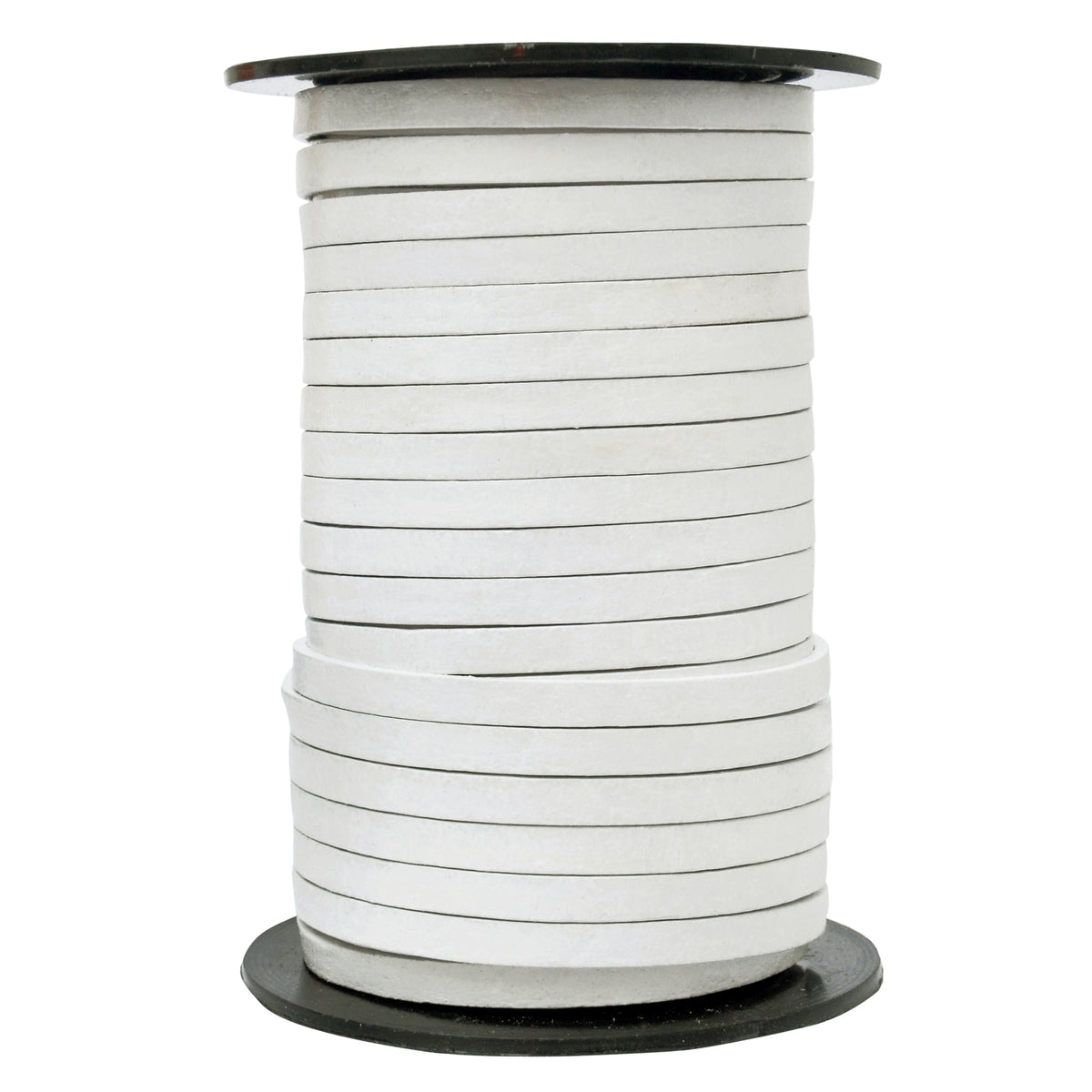 White Flat Leather Cord 5mm x 2mm