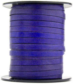 Violet Flat Leather Cord 5mm x 1mm