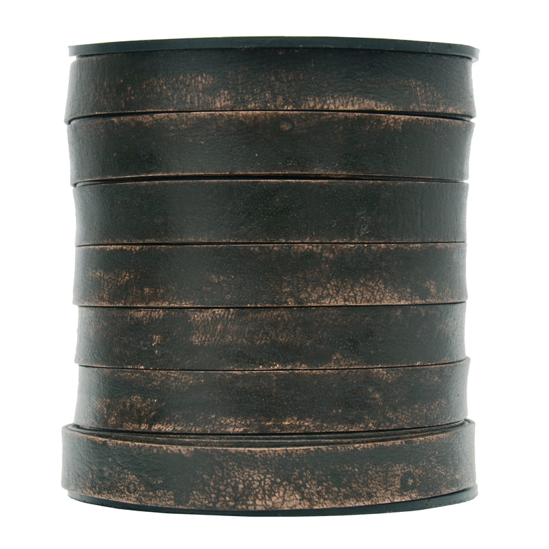 Antique Dark Brown- Flat Leather Cord 10mm*1mm