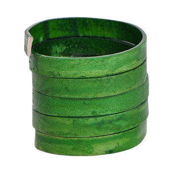 Antique Green Flat Leather Cords 10mm x 2mm- 1 meter