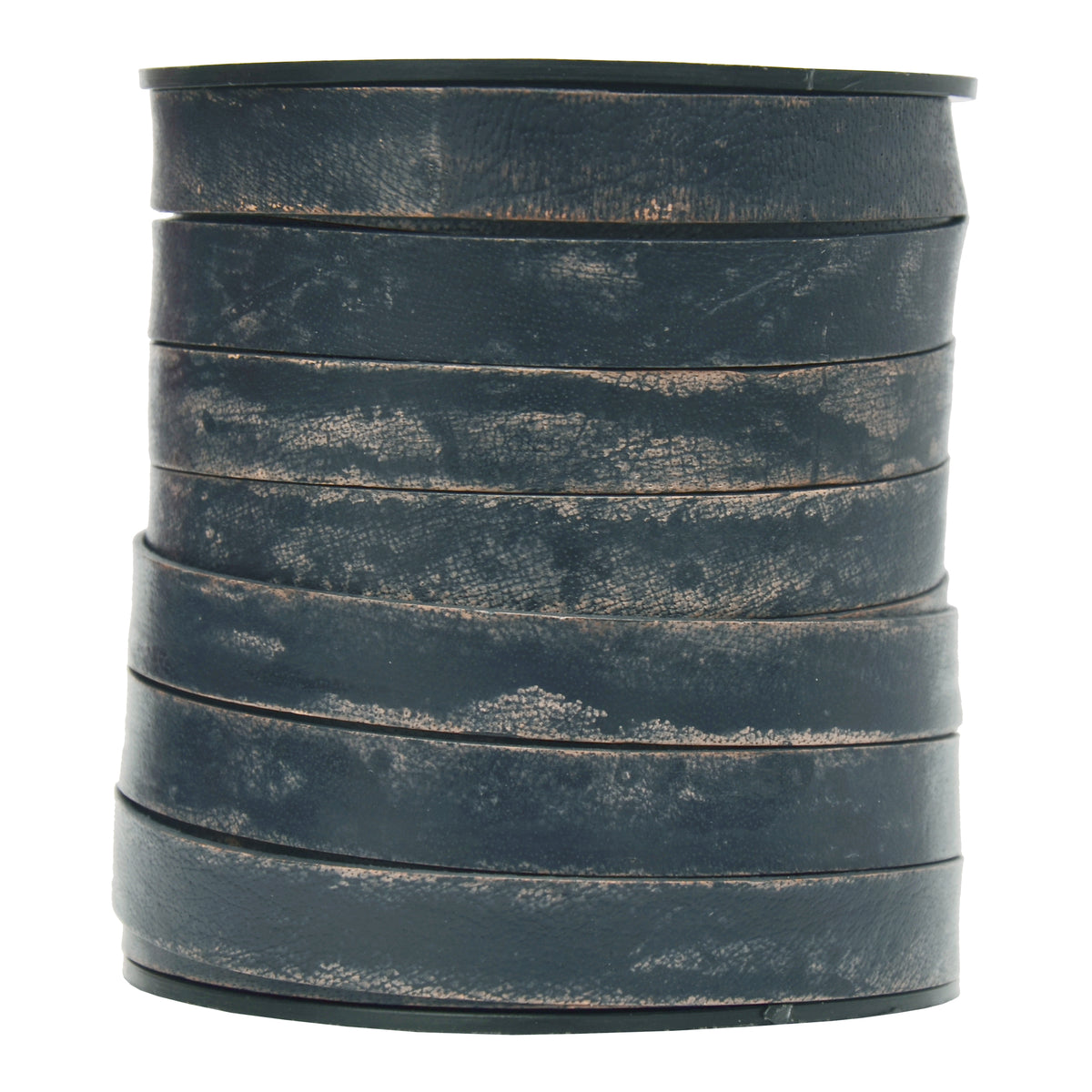 Antique Navy Blue Flat Leather Cord 10mm x 1mm
