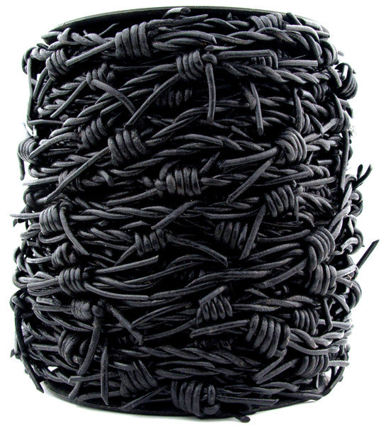 Black Barbed Wire Leather Cord