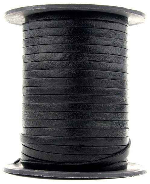 Black Flat Leather Cord 3mm x 1mm