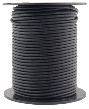 Black Natural Round Leather Cord 3mm
