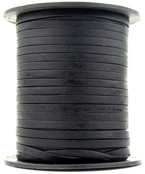 Black Natural Flat Leather Cord 3mm x 1mm
