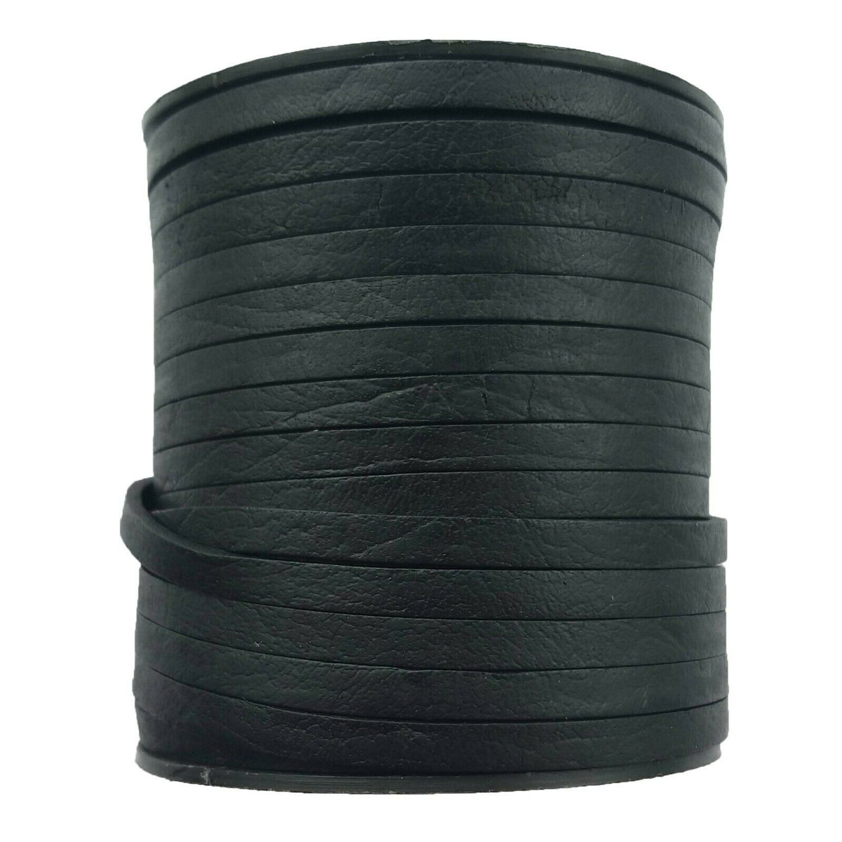 Black Natural Flat Leather Cord 5mm x 2mm