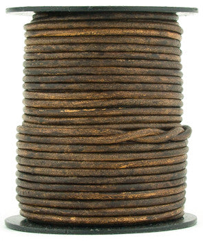 Brown Antique Round Leather Cord 1.5mm