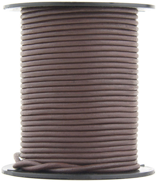 Brown Natural Round Leather Cord 2mm